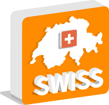 Illustration "Swiss Made" with Swiss map and writing