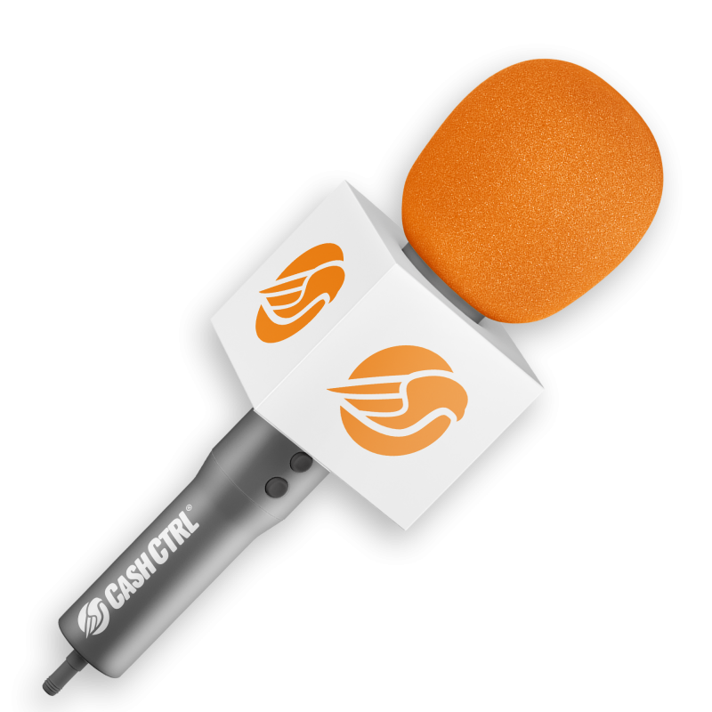 Picture of a microphone with which we interview our customers.