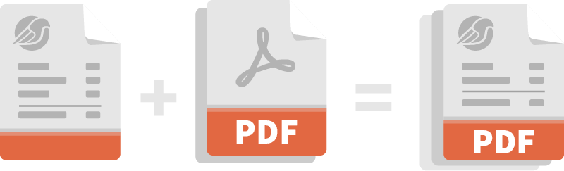 Schematische Darstellung des Anhängens eines PDF Anhangs
