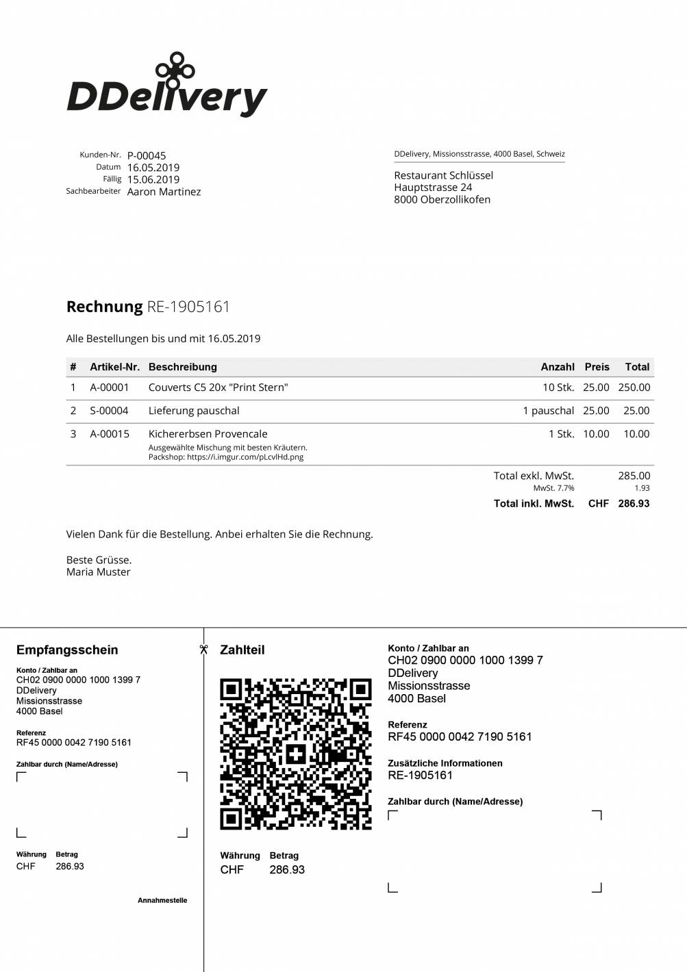 Swiss QR-Invoice Screenshot