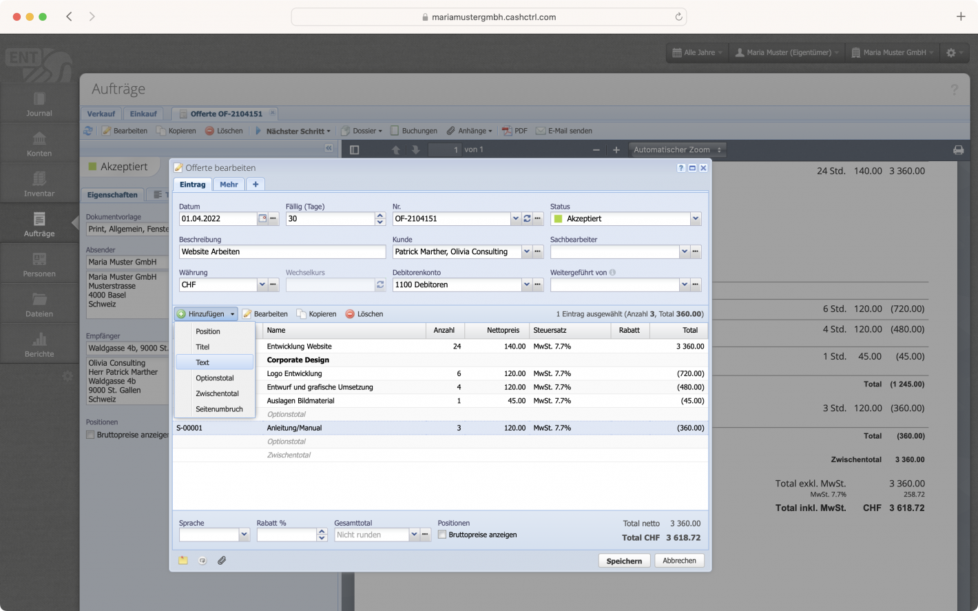 Edit offer dialog screenshot