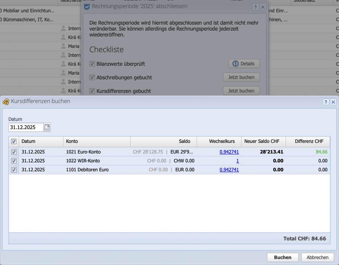 Book course differences screenshot