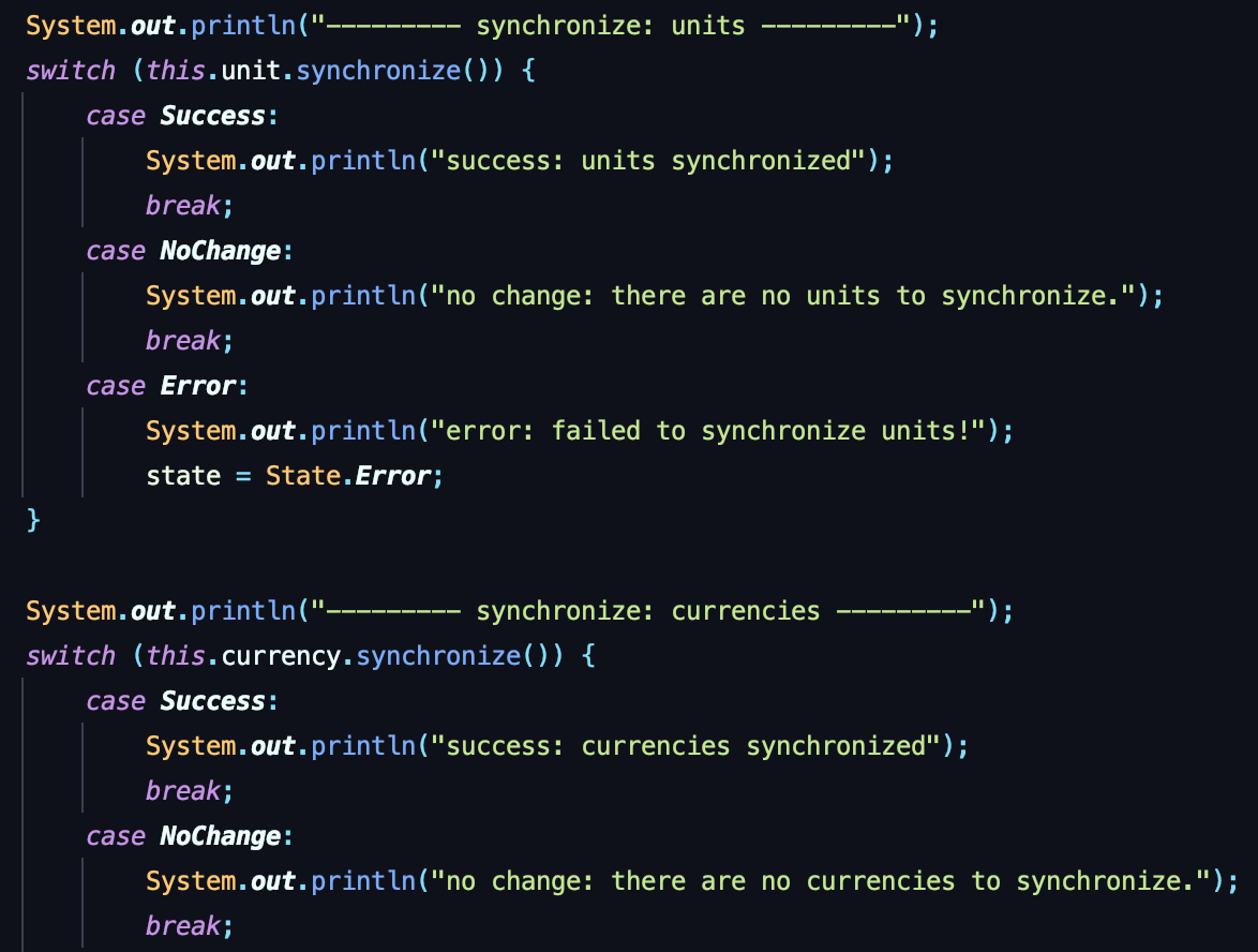 Screenshot eines Code Snippets des Orgsync Scripts con CashCtrl