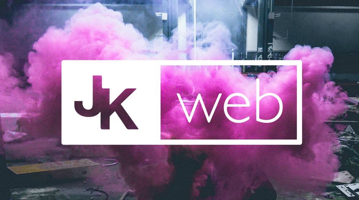 JKweb logo with stylish violett smoke
