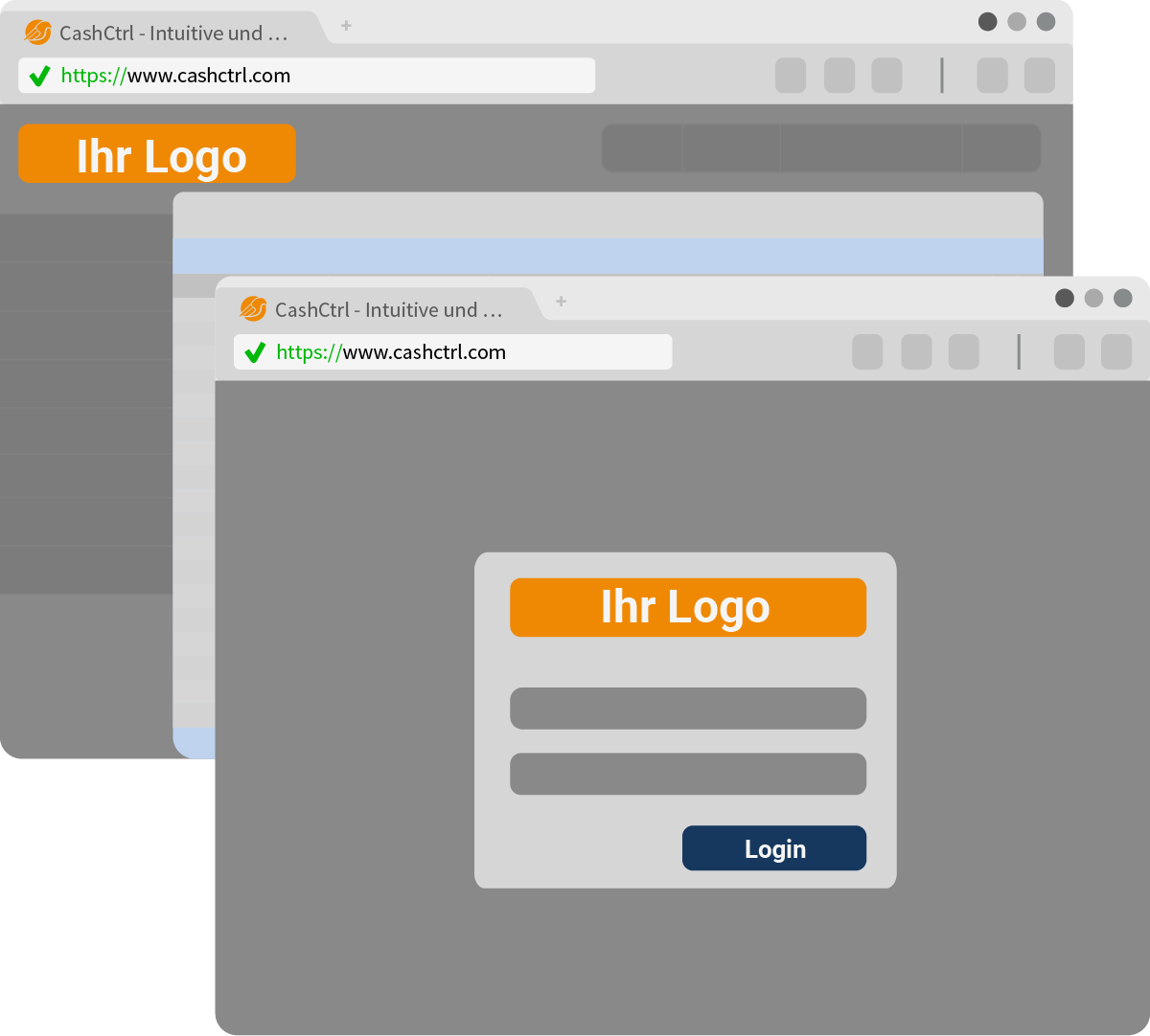 Grafik des Login Screens mit eigenem Logo