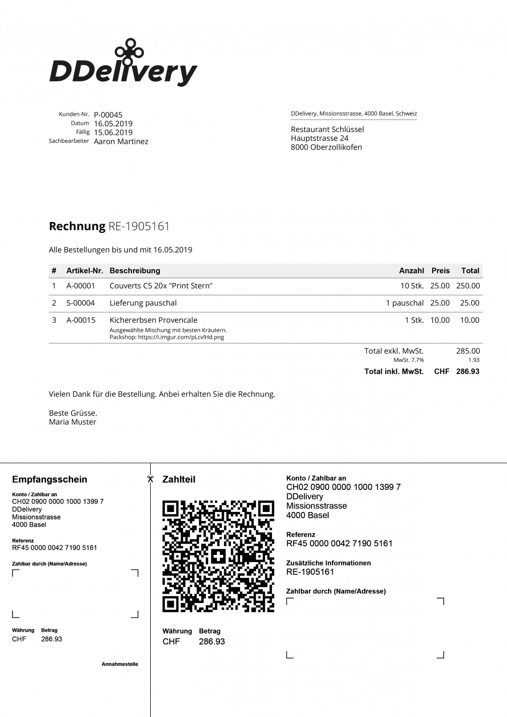 Screenshot einer QR-Rechnung