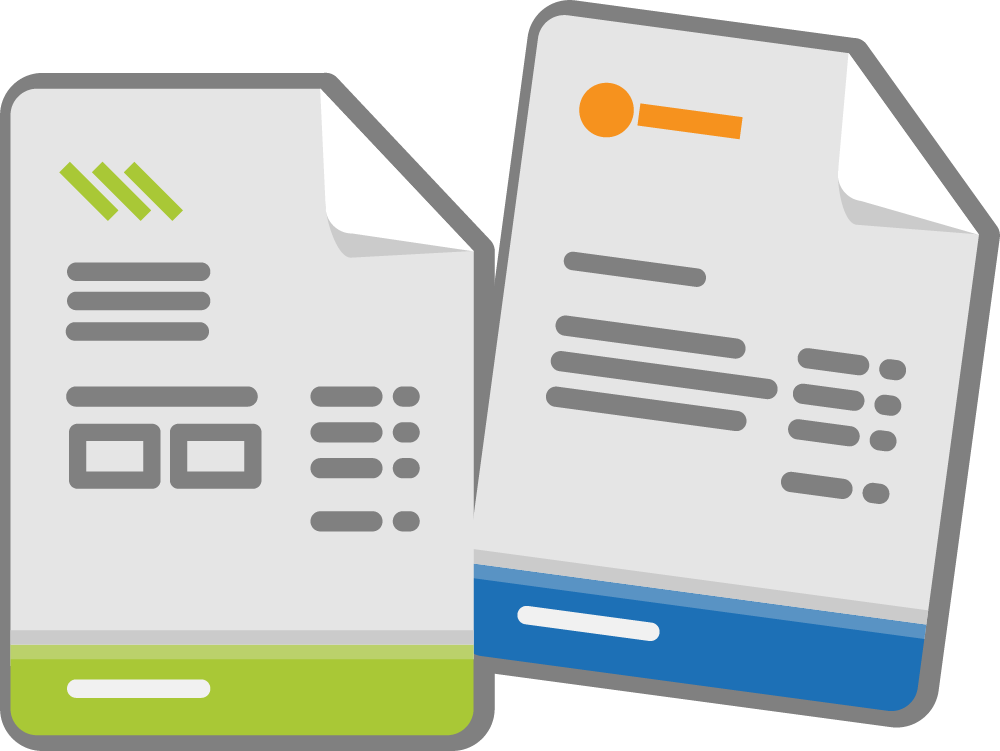 Illustration zweier Rechnungsdokumente