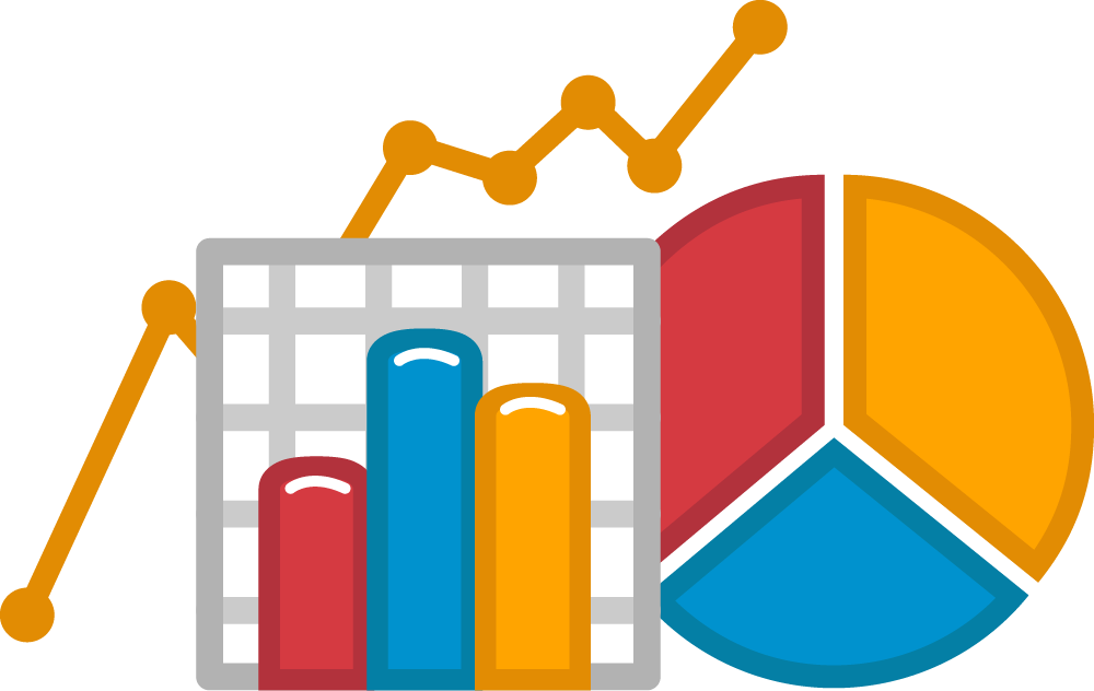 Kuchendiagramm, Balken- und Liniendiagramm illustration