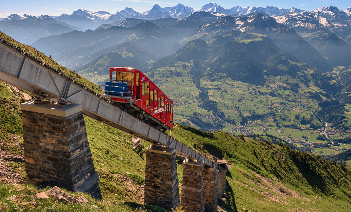 The Niesenbahn during the ascent. Photographer: Chris Dittmer